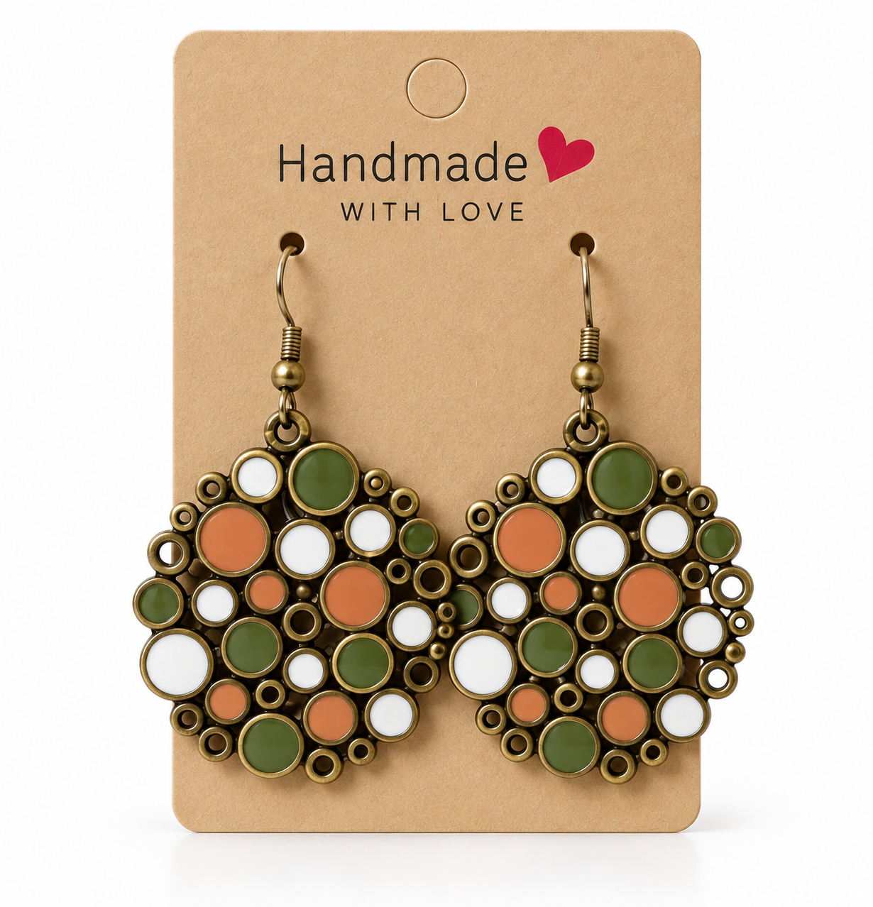 Earthy Dot Medallion Earrings