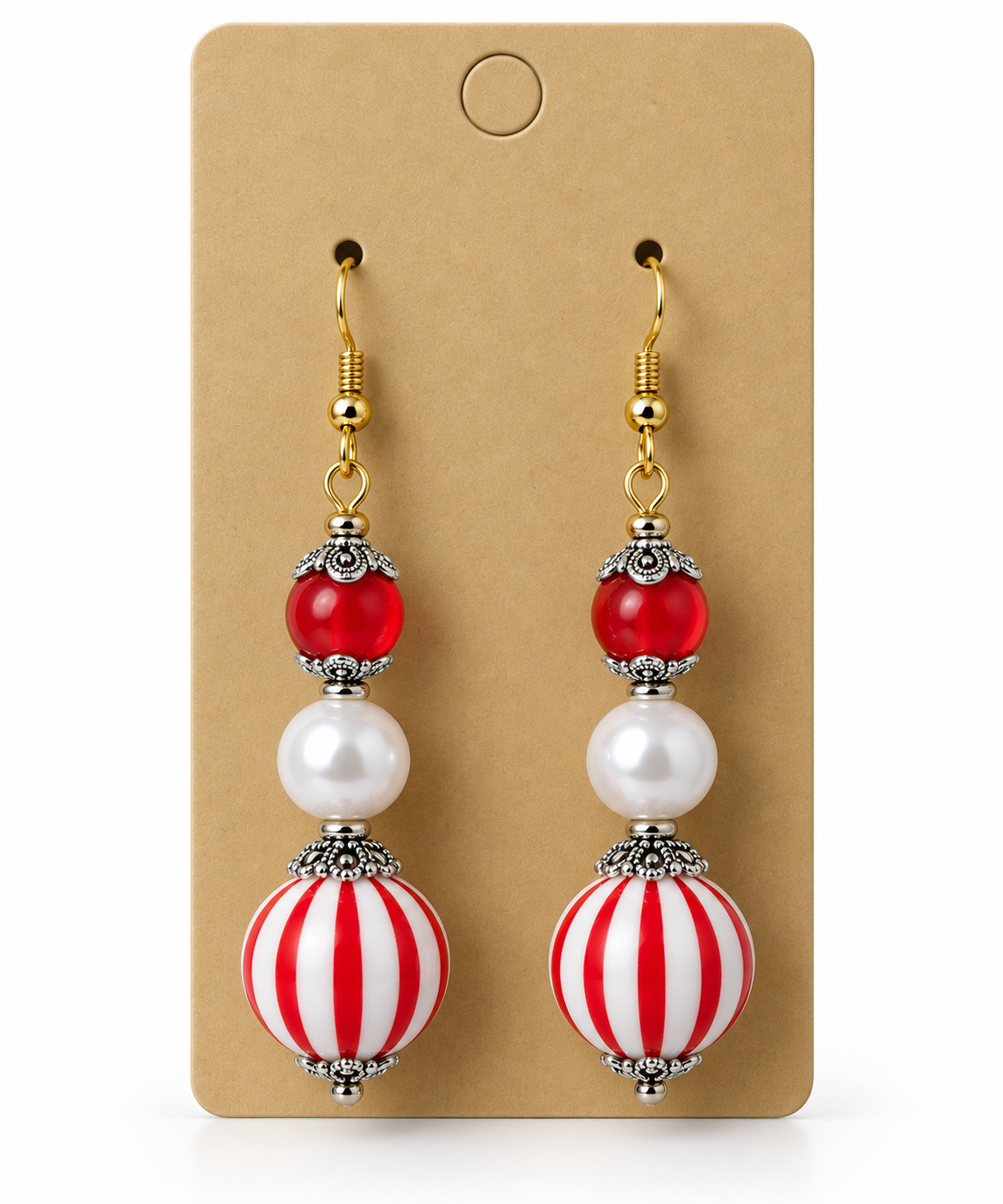 Candy Cane Christmas Handmade Drop Earrings