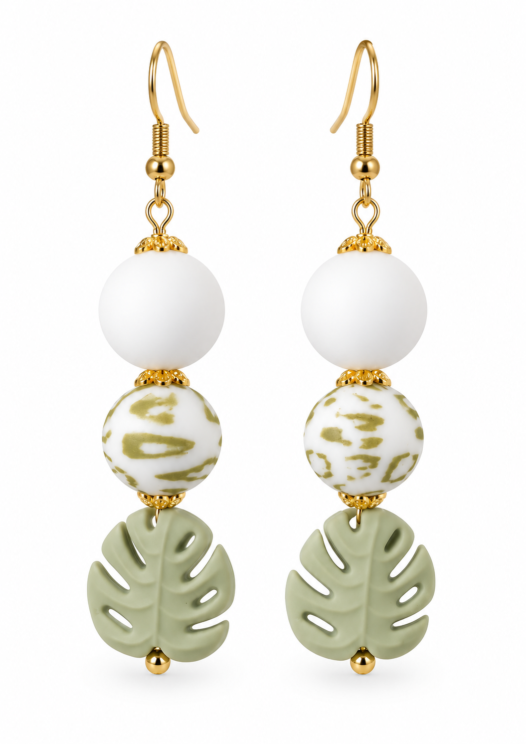 Tropical Monstera Drop Earrings