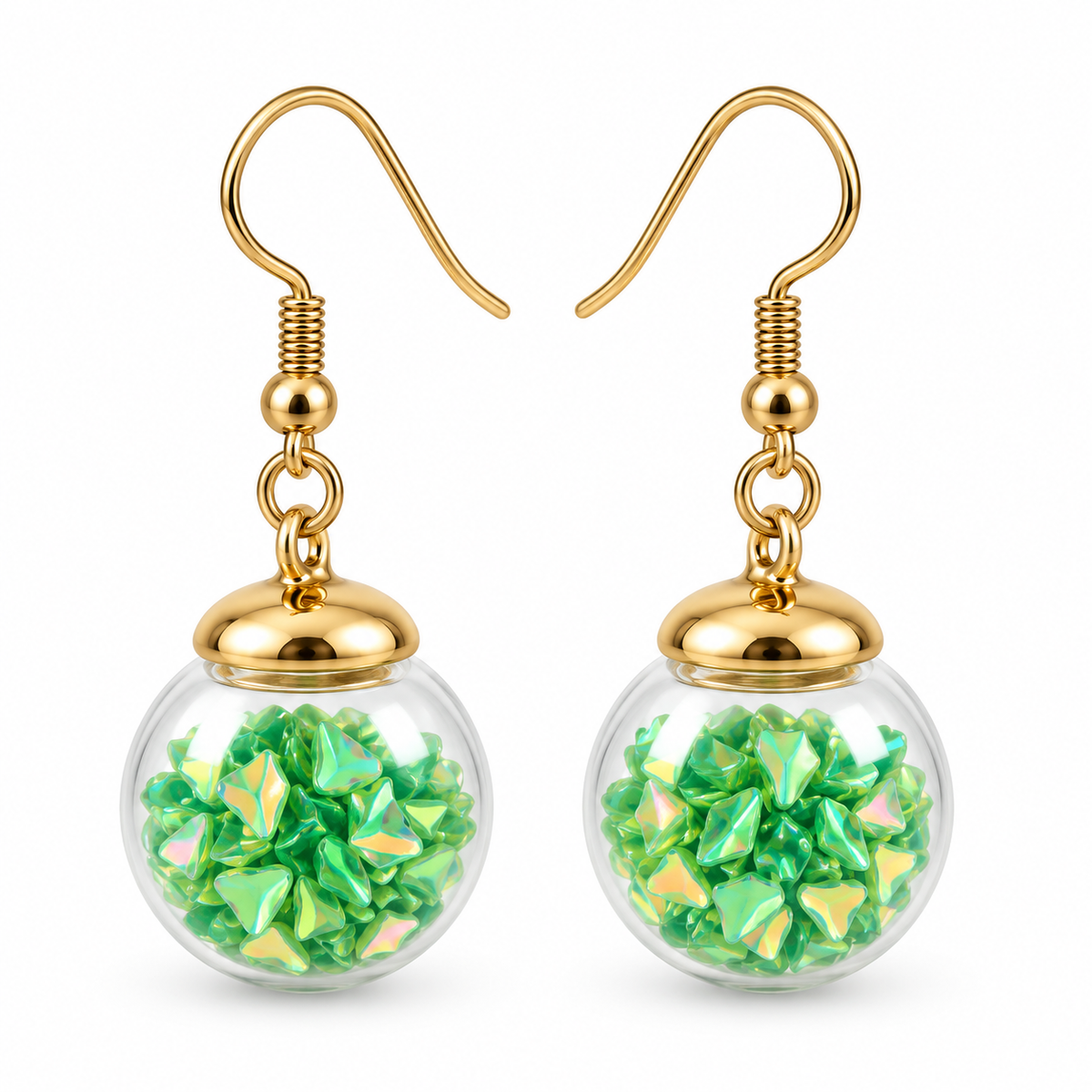 Emerald Wishes Globe Earrings