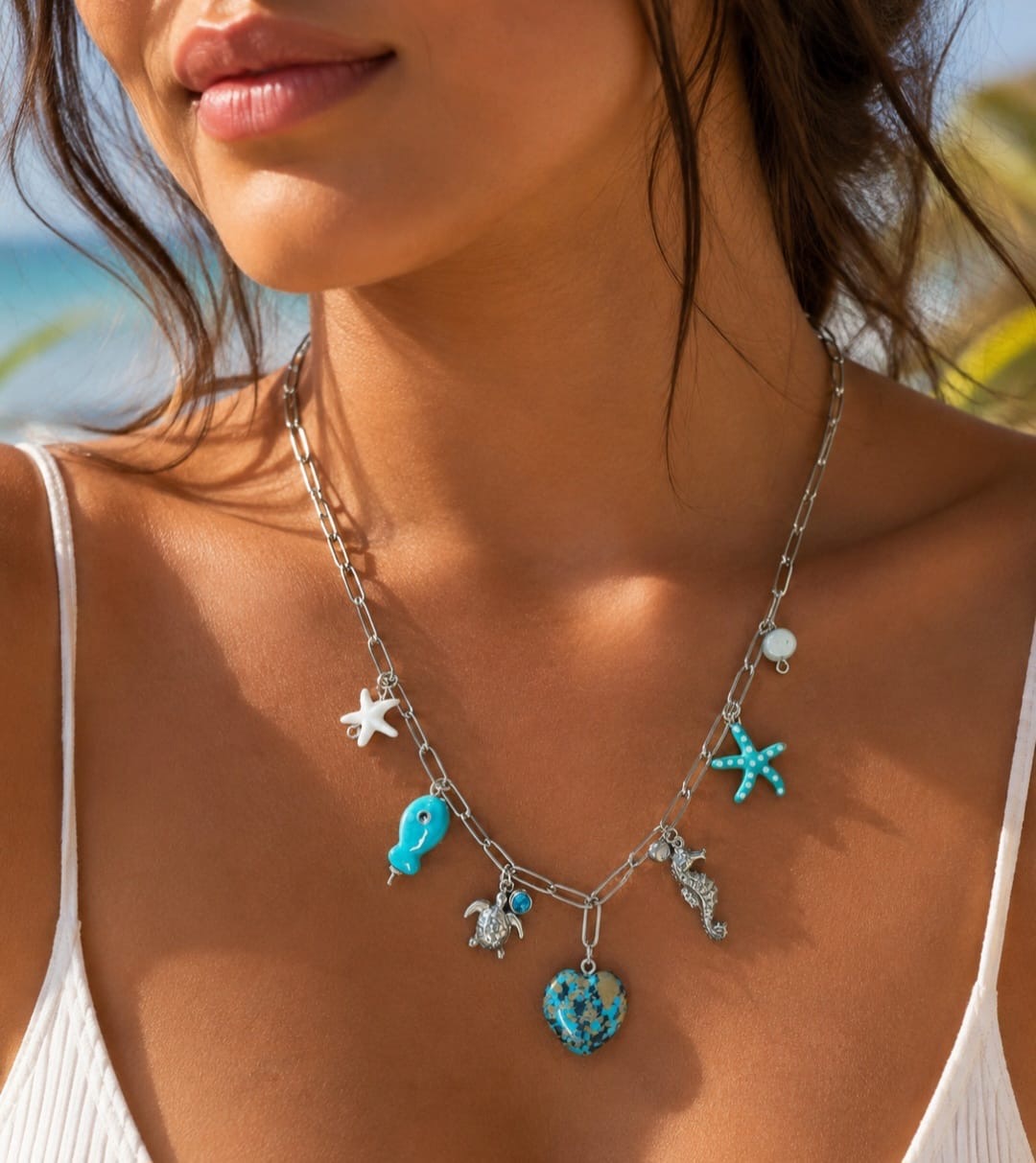 Turquoise Tides Charm Necklace